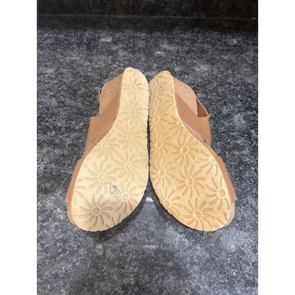 BioNatura Tessa Tan Leather Wedge Sandals Women’s Size 39 8 Support Classic Boho - Picture 5 of 8